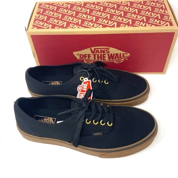 VANS Authentic Black Rubber Men’s Low Top Canvas Sneakers Skate Size VN000TSVBXH - Picture 7 of 10